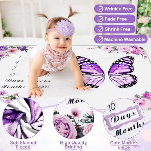 Chumia 6 Pcs Monthly Milestone Blanket Set