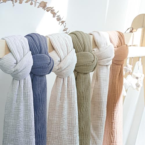 Lulumoon Muslin Swaddle Blanket 2 Pack - Soft Cotton Baby Blanket