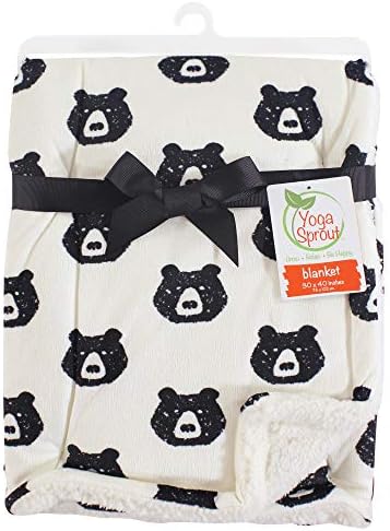 Yoga Sprout Mink Blanket with Sherpa Backing Bear 1