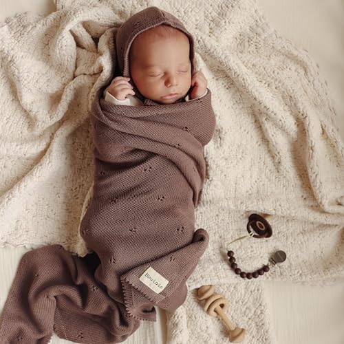 Bleu La La Luxury Organic Pointelle Receiving Blanket