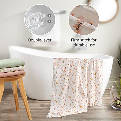 Softan Muslin Swaddle Blankets 4 Pack Green Floral