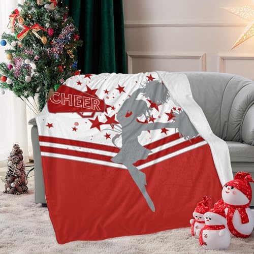 Custom Blanket with Name Text Cheer Star Red 30X40inch Swaddling Blanket