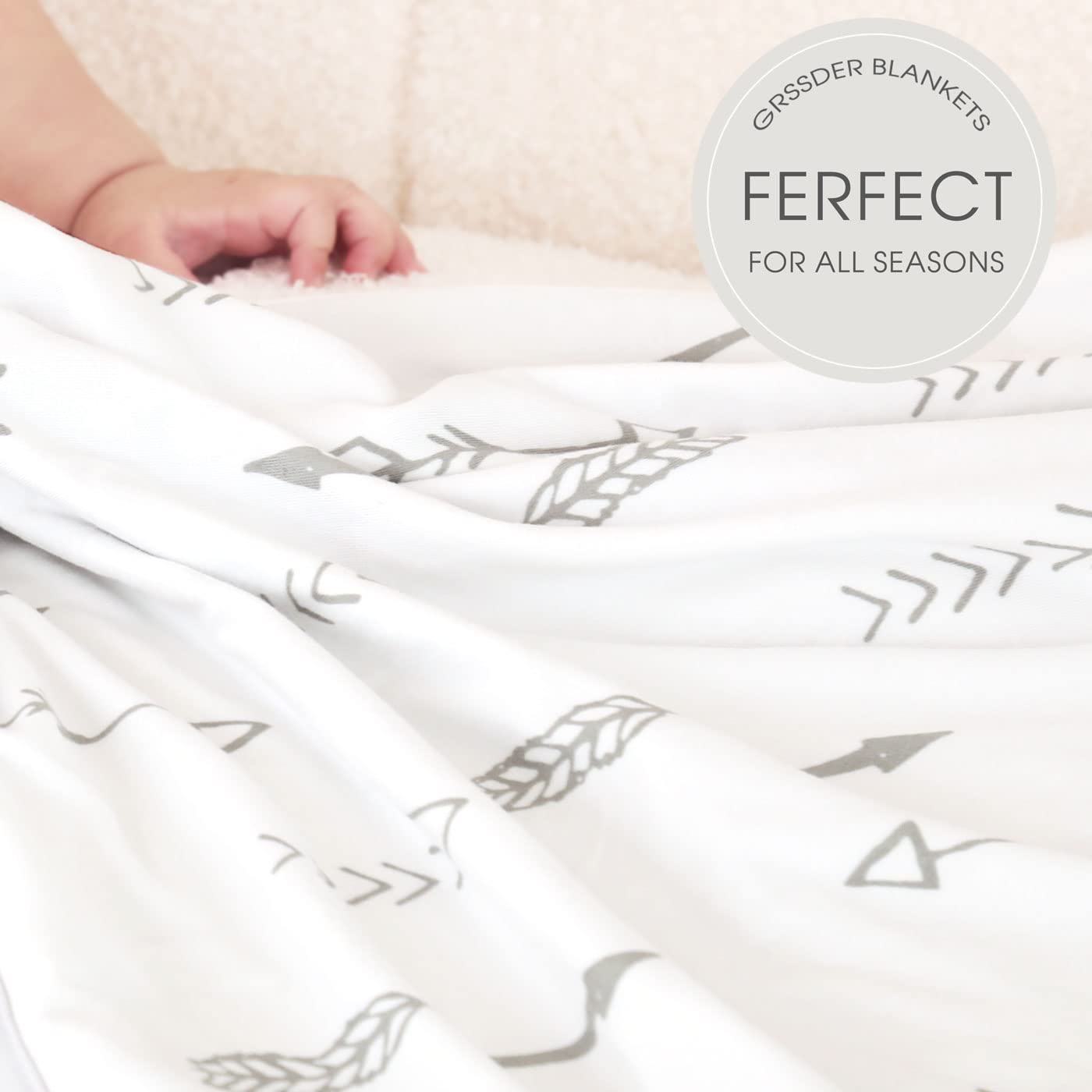 GRSSDER Baby Blanket Double Layer Swaddle 34x44
