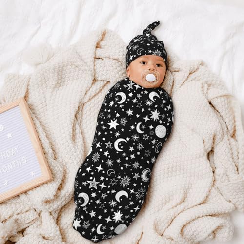 Soft Moon Star Swaddle Blanket for Newborn Babies