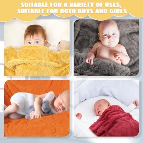 4 Pcs Fleece Swaddling Blankets for Baby 30 x 40 Inches