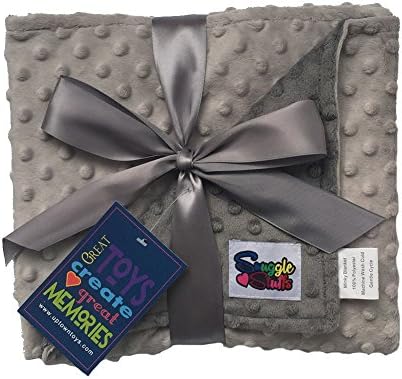 Snuggle Stuffs Reversible Minky Dot Baby Blanket Grey Charcoal