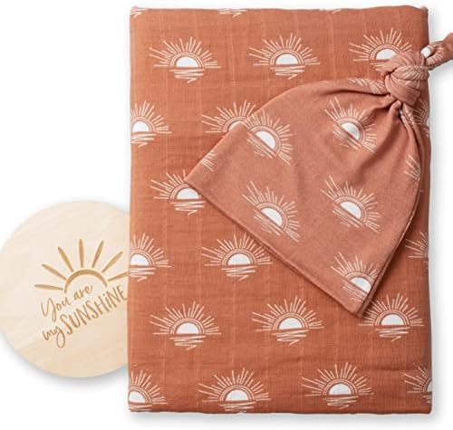 Miaoberry Organic Cotton Baby Muslin Swaddle Blanket Set