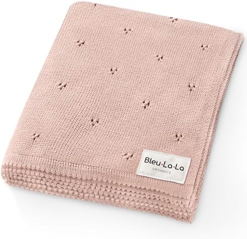 Bleu La La Organic Pointelle Swaddle Blanket for Girls 1