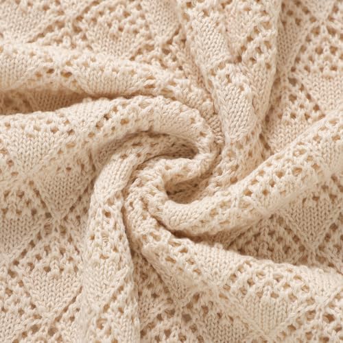 Neiwech Baby Swaddle Blanket 40x30 inch Camel Soft Cotton 1