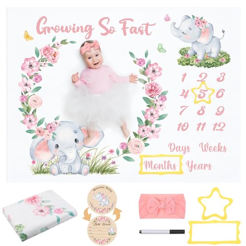 Auidy_6TXD Baby Milestone Blanket with Signs