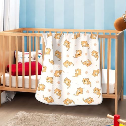Cute Orange Cats Swaddle Blanket for Newborn Baby