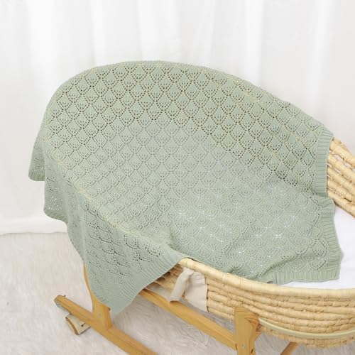 Neiwech 40x30 Inch Cotton Swaddle Blanket for Newborns
