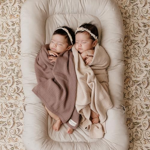 Organic Ribbed Swaddle Blanket - Oatmeal