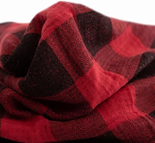 Little Unicorn Premium Cotton Swaddle Baby Blanket - Red Plaid