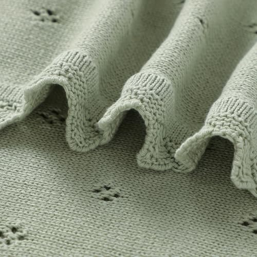 Mimixiong Cotton Baby Blanket Swaddling 30x40 Inch Sage Green