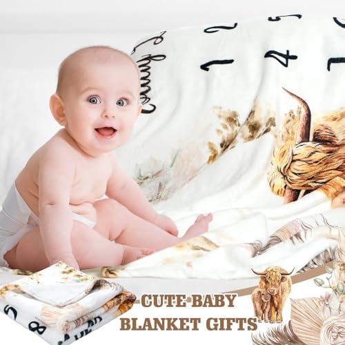 Mindsoft Boho Floral Baby Milestone Blanket