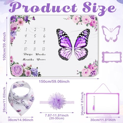 Chumia 6 Pcs Monthly Milestone Blanket Set