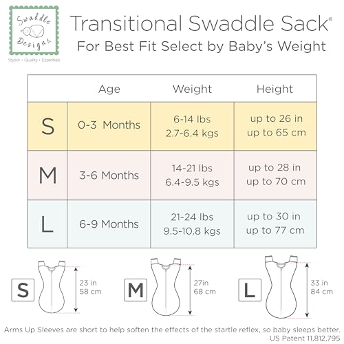 SwaddleDesigns Transitional Swaddle Sack for Newborns