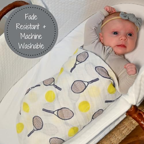 LollyBanks Tennis Print Swaddle Blanket