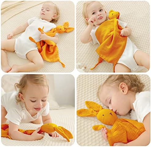 Organic Cotton Muslin Lovey Blanket with Bunny Design