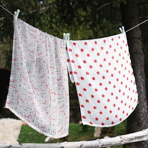 Bacati 4 Pack Swaddle Blankets for Boys