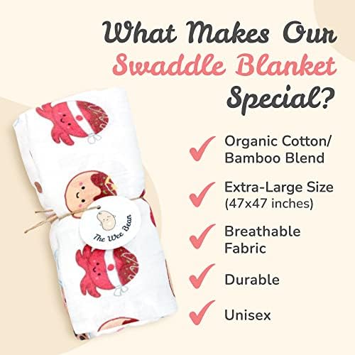The Wee Bean Organic Cotton Bamboo Rayon Muslin Swaddle Blankets Set of X