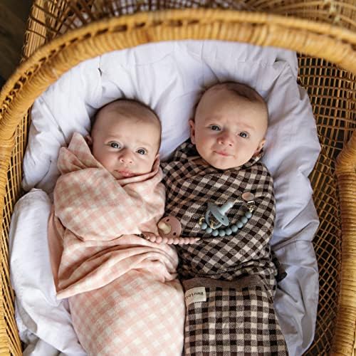 Bleu La La Checkered Swaddle Blanket - 100 Soft Cotton