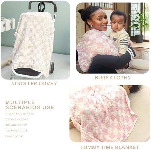 Ultra Soft Cozy Cotton Muslin Swaddle Blanket 41x41