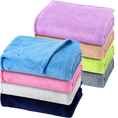 8 Pcs Fuzzy Plush Baby Blankets for Crib and Stroller