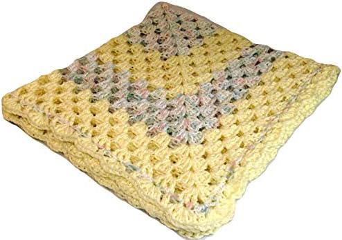 Handmade 4 Babies Cozy Baby Blanket - Yellow and Baby Print