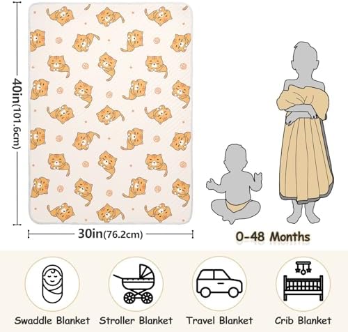 Cute Orange Cats Swaddle Blanket for Newborn Baby