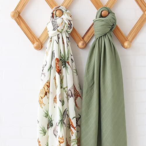 LifeTree Muslin Swaddle Blanket - 47 x 47 Bamboo-Cotton Blend