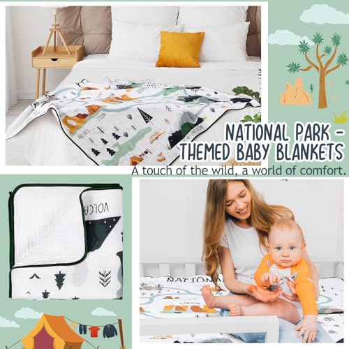 National Parks Muslin Blanket 47x47 Inch Soft Warm Cotton Swaddle