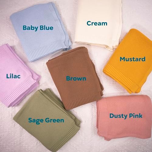 NAZENTI Personalized Baby Name Knit Blanket