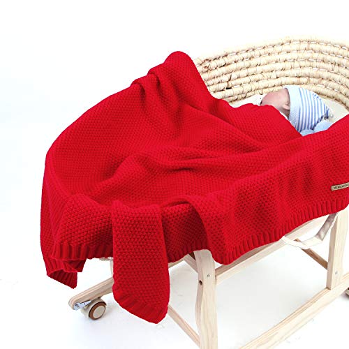 Mimixiong Red Baby Blanket 40x30 Inch Knit