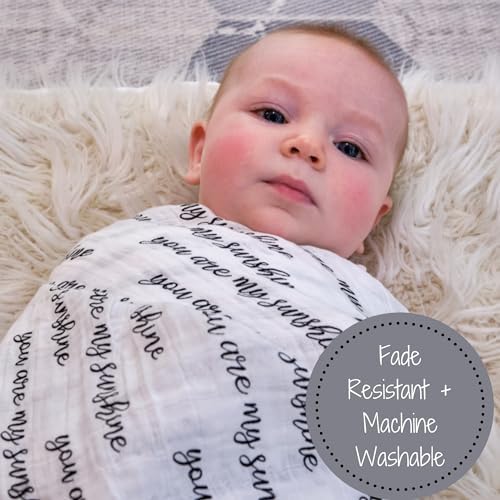 LollyBanks Baby Swaddle Blanket - You are My Sunshine Print