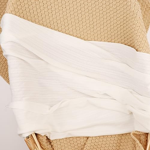 DRESHOW BQUBO Baby Swaddle Blankets Set 4PCS White with Hat and Bow