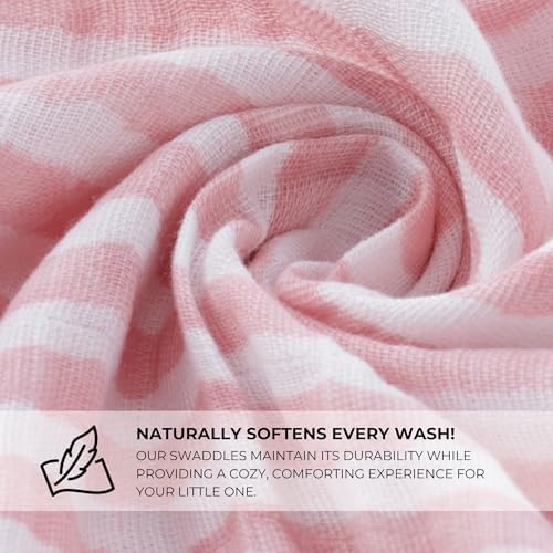 Featherhead 100 Cotton Muslin Swaddle Blankets - 4 Pack Garden Floral