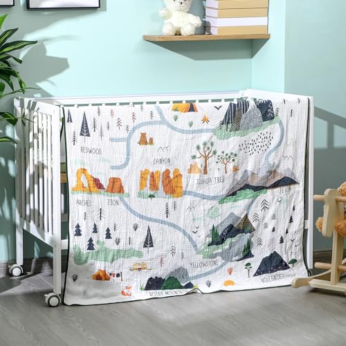 National Parks Muslin Blanket 47x47 Inch Soft Warm Cotton Swaddle