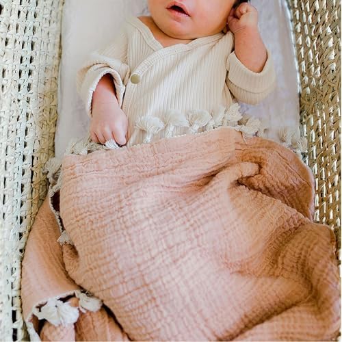 Crane Baby 6-Layer Muslin Swaddle Blanket Copper 30 X 40