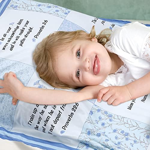 Oudain Christian Baby Blanket with Bible Verses