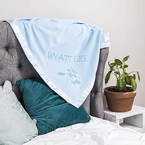 Custom Catch Personalized Baby Blanket - 36 Inch Plush with Satin Trim