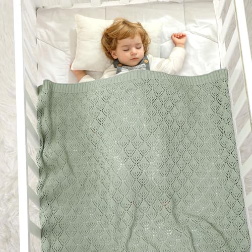 Neiwech 40x30 Inch Cotton Swaddle Blanket for Newborns