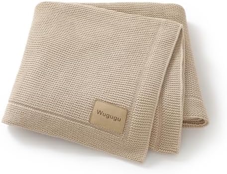 Wugugu Baby Blanket 30x40 Inch Soft Cotton Knit