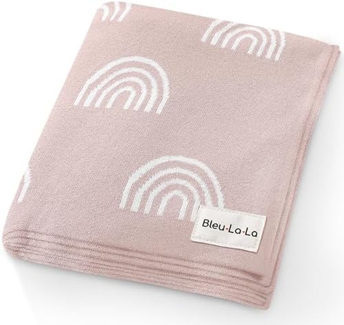 Bleu La La Knit Baby Swaddle Blanket - Rainbow Pink