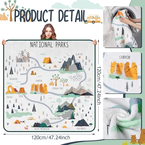 National Parks Muslin Blanket 47x47 Inch Soft Warm Cotton Swaddle