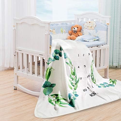Tebaby Baby Milestone Blanket Twins - 51x40 Unisex Neutral Growth Chart
