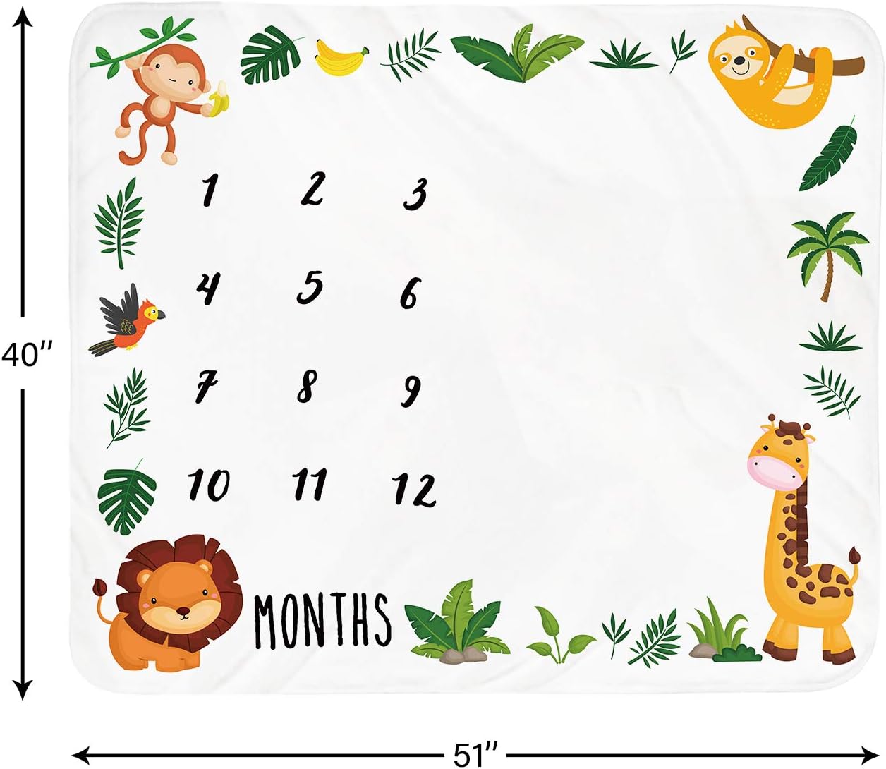 Tebaby Baby Monthly Milestone Blanket for Boy Girl