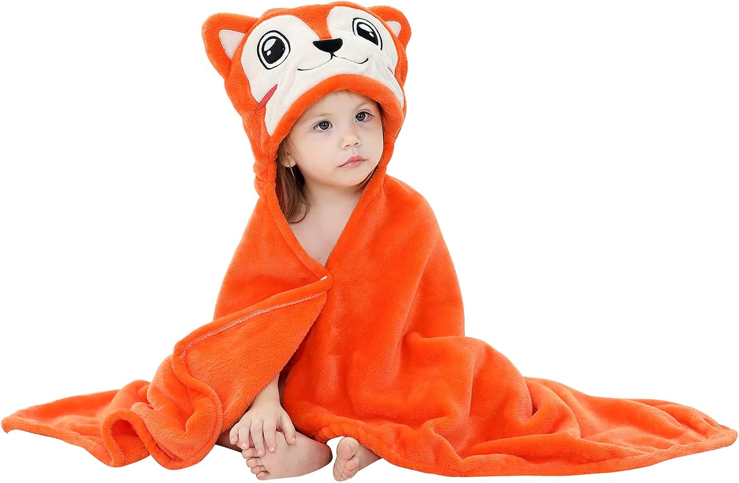 MICHLEY Baby Hooded Swaddling Blanket with Fox Design