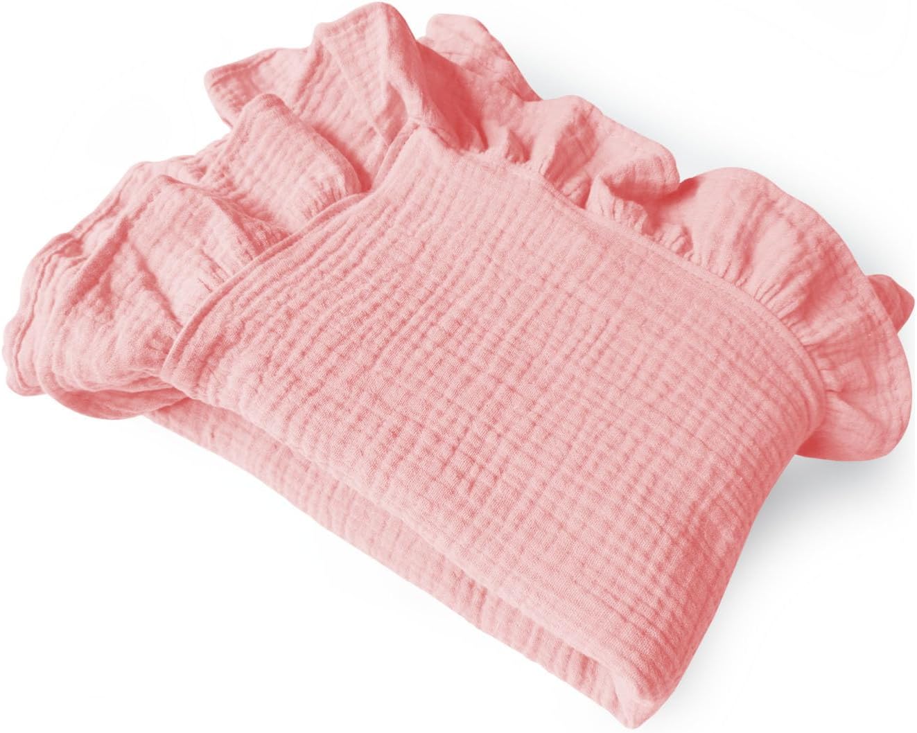 Organic Muslin Baby Blanket 47x47 Soft Lightweight for Newborns Toddlers Pink